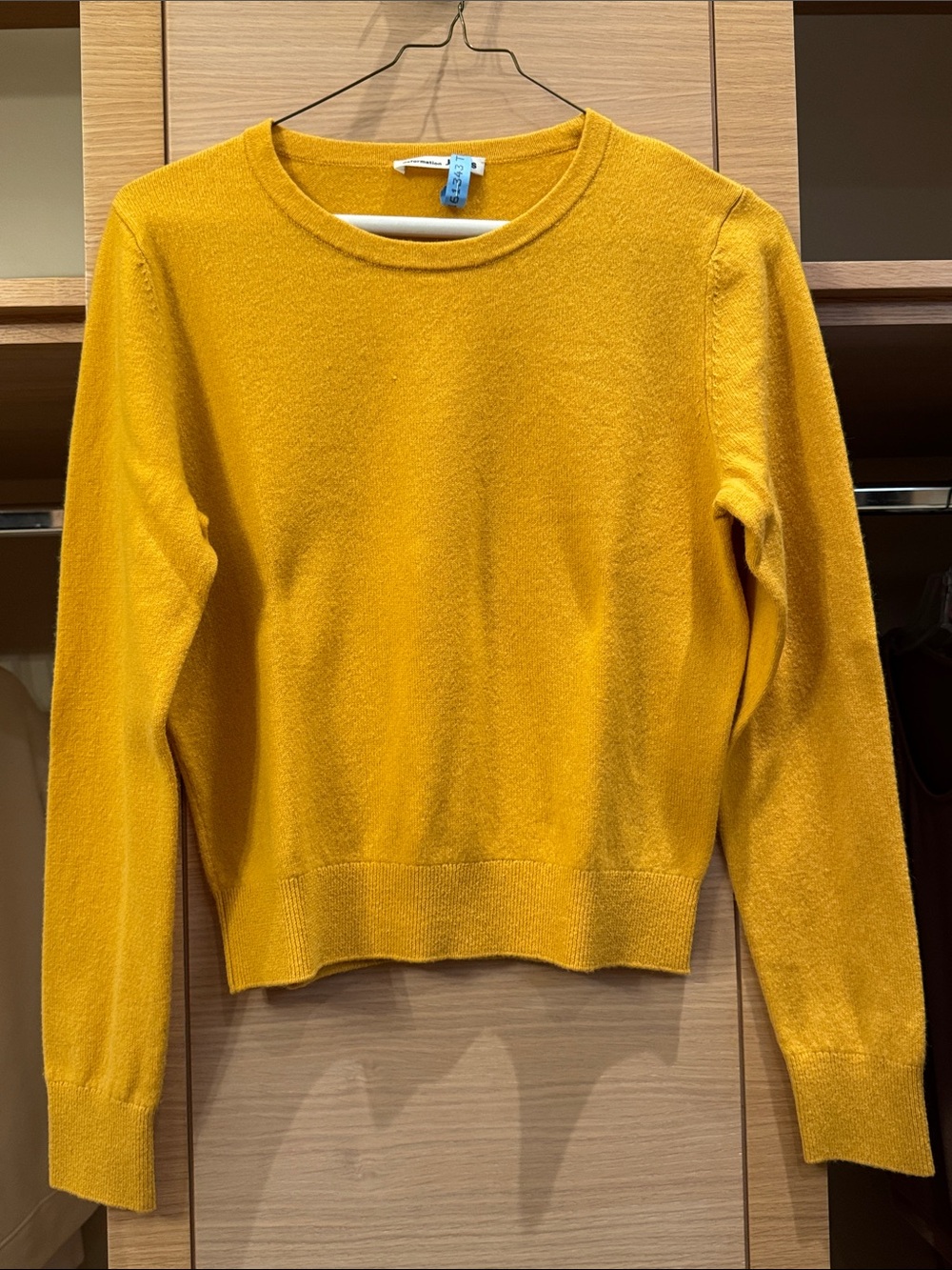 Reformation Mustard Crewneck Sweater